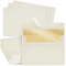 50 Pack 4x6 Ivory Envelopes for Invitations, Wedding, A6 Size with Gold Lining and Self Adhesive Peel and Stick